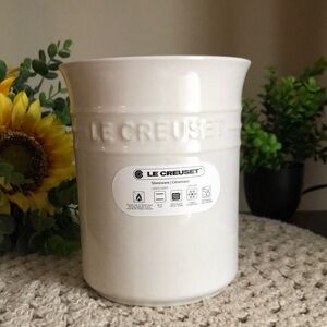 Le Creuset WHITE Stoneware Kitchen Utensil Crock